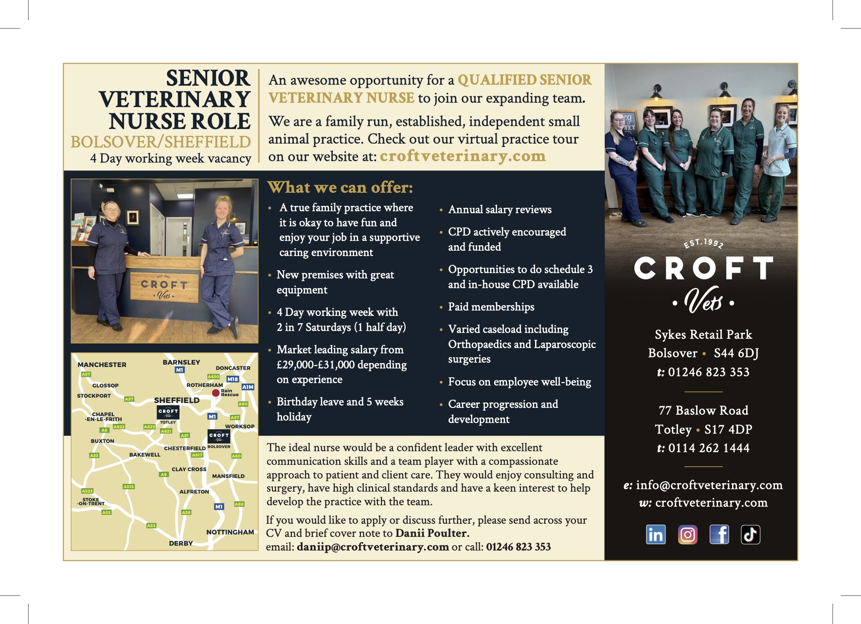 A5 recruit advert Senior Veterinary Nurse Dec2025HR